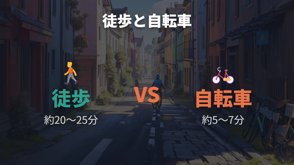 徒歩と自転車の時間差はどれくらいか