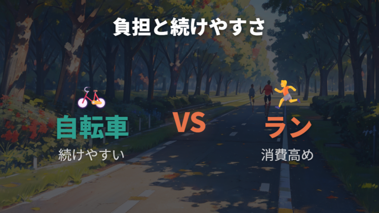 徒歩やランニングとの違いは負担と続けやすさに出る