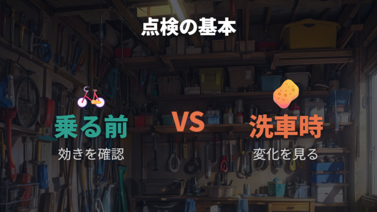 ブレーキ点検の基本は乗る前を主軸に洗車時も確認する