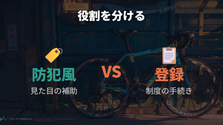 防犯ステッカーの役割と限界は防犯登録と分けて考える