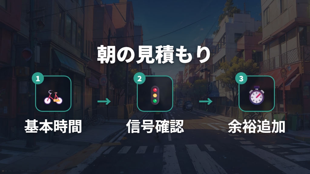 自転車通学でかかる時間を朝の条件で見る