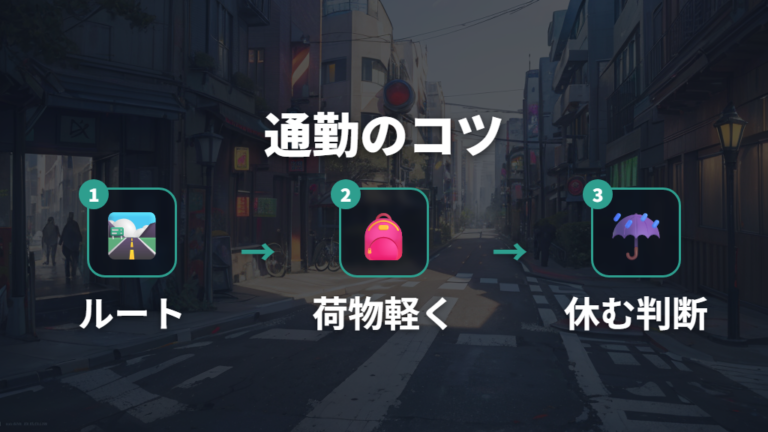 通勤で消費量を増やすコツは距離より続けられるルート