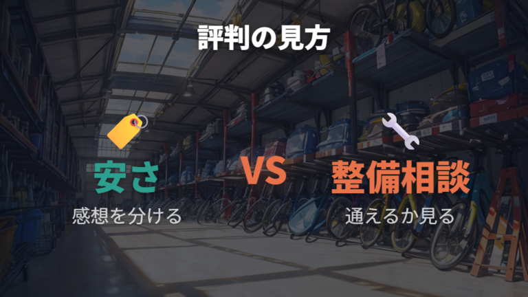 評判と専門店との違いは安さと整備相談を分けて見る