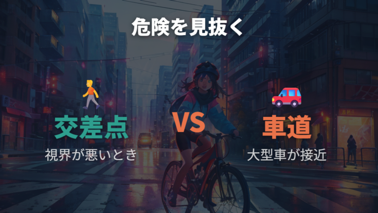 事故リスクが高い通勤環境は交差点と車道で見極める