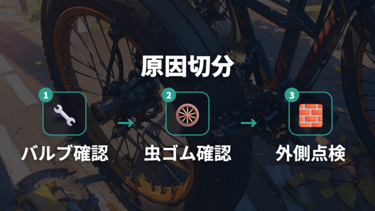 空気がすぐ抜ける時の原因を順番に切り分ける