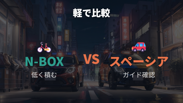 軽自動車で自転車が乗る車はN-BOXとスペーシアを比較する