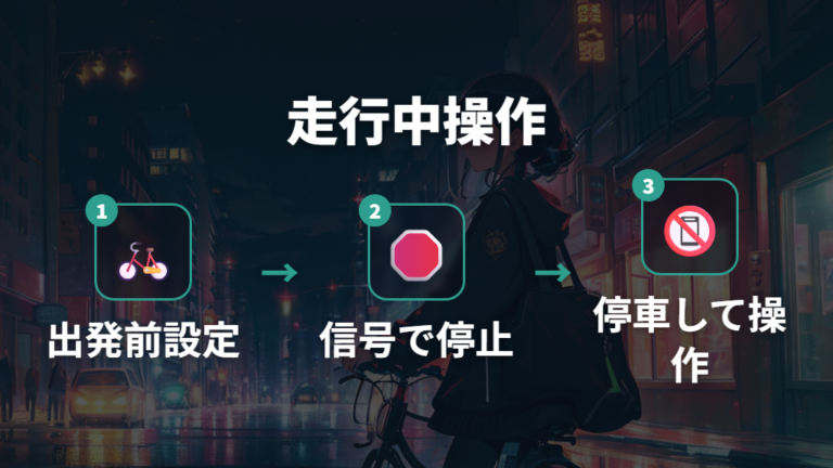 走行中の操作と通話は停車してからにする
