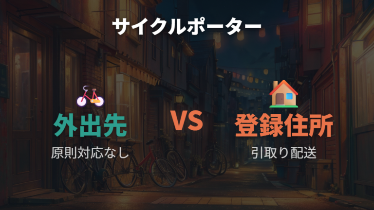 サイクルポーターを使う場合は外出先対応ではない点に注意する