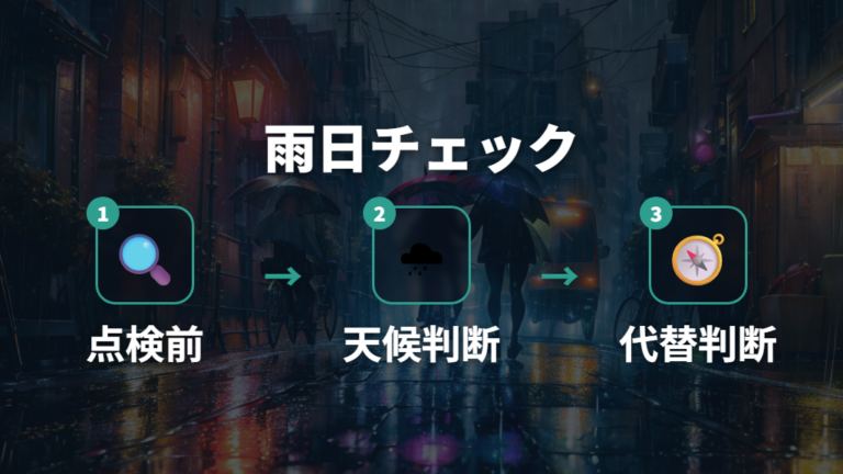 走行前に知る安全ルールとして点検と雨の日対策を押さえる