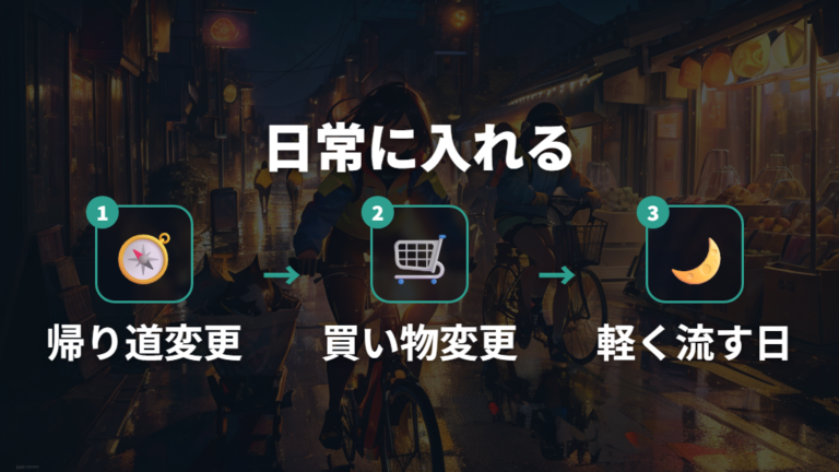 筋力アップする乗り方を日常の通勤や買い物に落とし込む