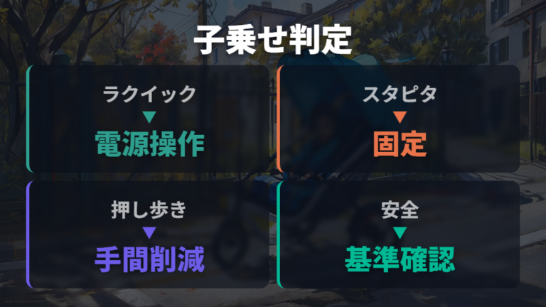 子乗せならどちらが便利か装備と安全条件で比べる