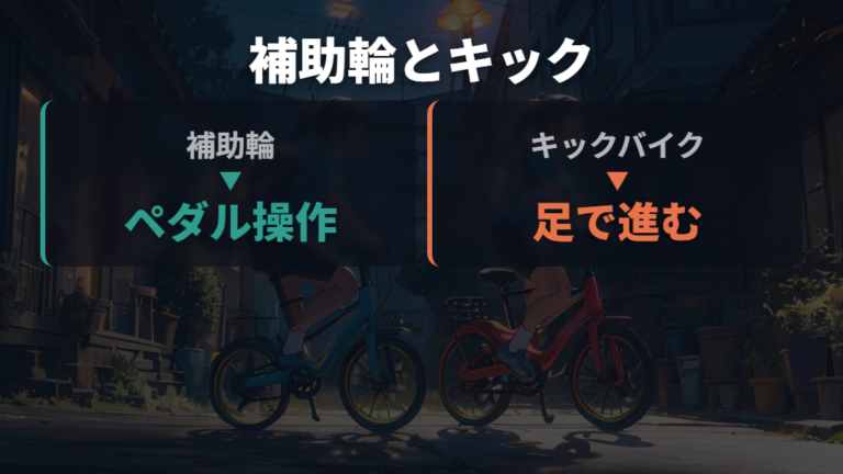 補助輪とキックバイクの違いは操作方法と興味で見る