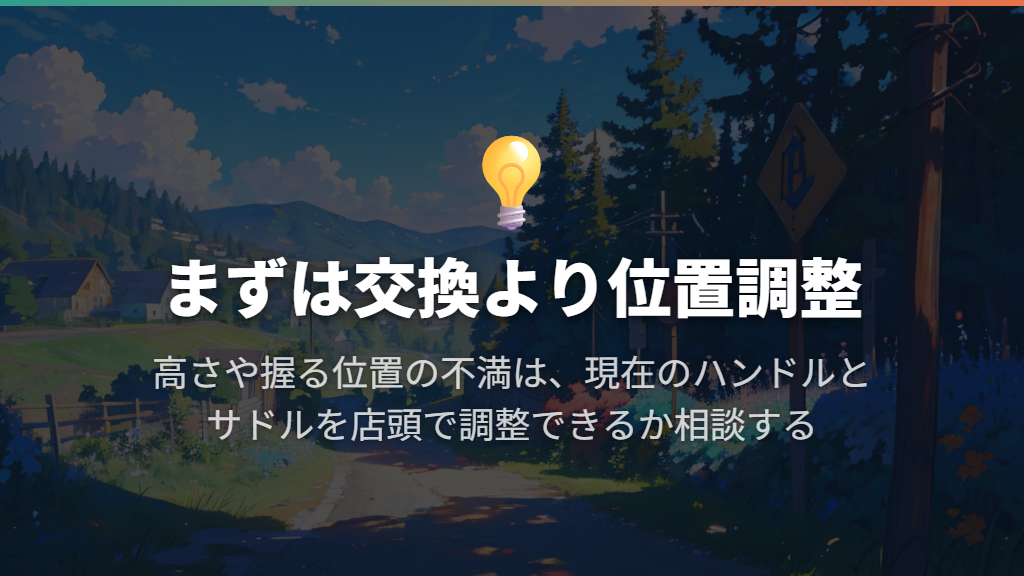 高さを変えたいだけなら、交換前に調整を相談する